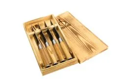 Forged Steakmes Set Olive 4 Stuks 2.5 Mm Lemmet - Met De Hand Gesmeed