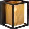 Lucide Sansa Wandlamp Zwart/Goud 1x E27 Socket
