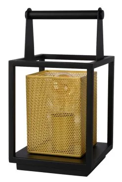 Lucide Sansa Tafellamp Zwart/Goud 1x E27 Socket -meubels winkel product 782508