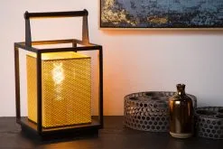 Lucide Sansa Tafellamp Zwart/Goud 1x E27 Socket -meubels winkel product 782512
