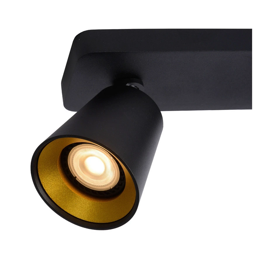 Lucide Turnon Plafondspot Zwart-Goud 2x 5W Dim-to-Warm 5 Lucide Turnon Plafondspot Zwart-Goud 2x 5W Dim-to-Warm - Afbeelding 3