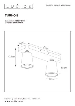 Lucide Turnon Plafondspot Zwart-Goud 2x 5W Dim-to-Warm 17 Lucide Turnon Plafondspot Zwart-Goud 2x 5W Dim-to-Warm -meubels winkel product 782795