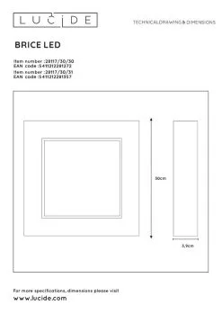 Lucide Brice-Led Plafondlamp Badkamer Zwart - 30W IP44 - Vierkant -meubels winkel product 782955