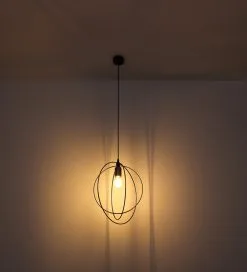 Globo Planet Hanglamp Zwart 1x E27 Socket -meubels winkel product 787139