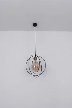 Globo Planet Hanglamp Zwart 1x E27 Socket -meubels winkel product 787141