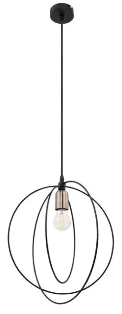 Globo Planet Hanglamp Zwart 1x E27 Socket