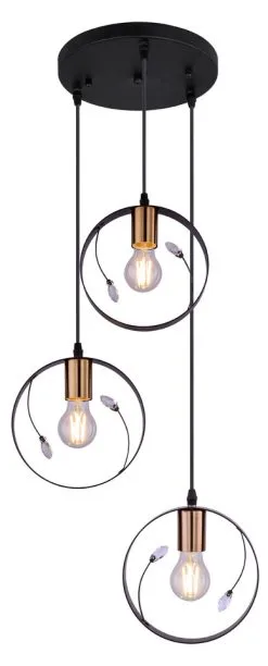 Globo Vigo Hanglamp Zwart Metaal 3x E27 Socket -meubels winkel product 787297