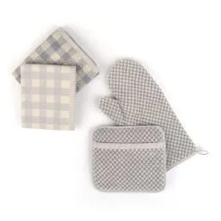 Bunzlau Castle Ovenhandschoen Check 37x20 Cm - Grey -meubels winkel product 789525