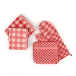 Bunzlau Castle Ovenhandschoen Check 37x20 Cm - Red -meubels winkel product 789527