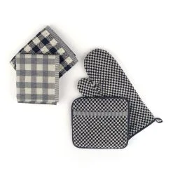 Bunzlau Castle Pothouder Check 23x20 Cm - Dark Blue -meubels winkel product 789535