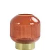 Light & Living Tafellamp LED Tingo 14.5x13cm - Glas - Steenrood + Brons -meubels winkel product 793440
