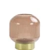 Light & Living Tafellamp LED Tingo 14.5x13cm - Glas - Oud Roze + Brons