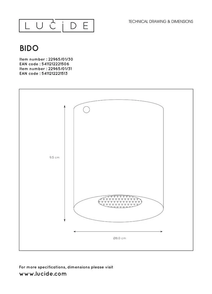 Lucide Bido Plafondspot Rond Zwart 1x GU10 Socket 6 Lucide Bido Plafondspot Rond Zwart 1x GU10 Socket - Afbeelding 4