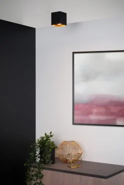 Lucide Bido Plafondspot Vierkant Zwart 1x GU10 Socket -meubels winkel product 808740