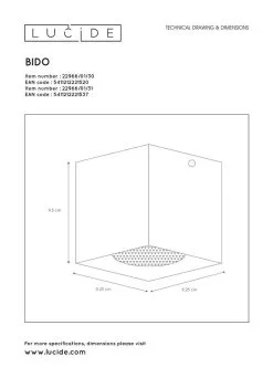 Lucide Bido Plafondspot Vierkant Zwart 1x GU10 Socket -meubels winkel product 808742