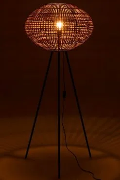 J-Line Staanlamp Rattan/Metaal Driepotig 61x61x150.5 Cm - Bruin/Zwart 10 J-Line Staanlamp Rattan/Metaal Driepotig 61x61x150.5 Cm - Bruin/Zwart -meubels winkel product 812896