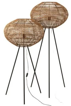 J-Line Staanlamp Rattan/Metaal Driepotig 61x61x150.5 Cm - Bruin/Zwart 11 J-Line Staanlamp Rattan/Metaal Driepotig 61x61x150.5 Cm - Bruin/Zwart -meubels winkel product 812897