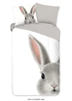 Good Morning Dekbedovertrek Kids Katoen Wit Roger - 140x220 Cm