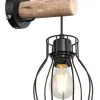 Globo Mina Wandlamp Metaal En Hout 1x E27 Socket -meubels winkel product 823328