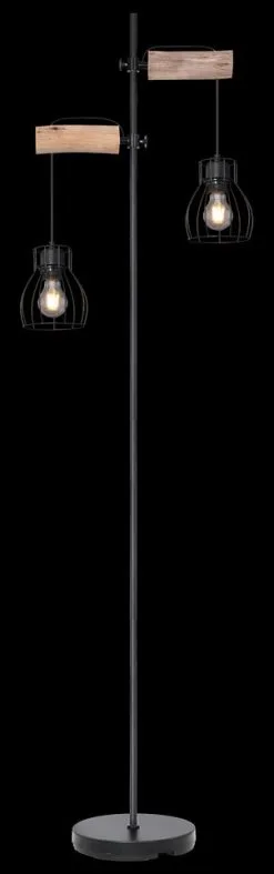 Globo Mina Vloerlamp Metaal En Hout 2x E27 Socket -meubels winkel product 823332