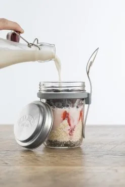 Kilner Ontbijt To Go Set Bokaal 350 Ml Glas Met Lepel -meubels winkel product 826787