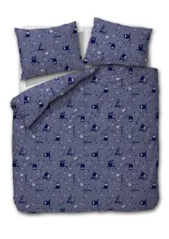 Passion Dekbedovertrek Owl Blue 200x220 Cm Katoen