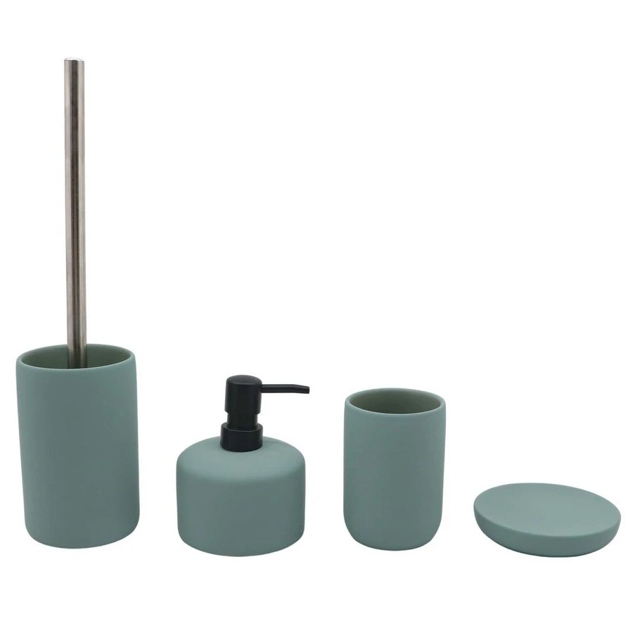 Allibert Allure Zeepdispenser Porselein Mosgroen 4 Allibert Allure Zeepdispenser Porselein Mosgroen - Afbeelding 2