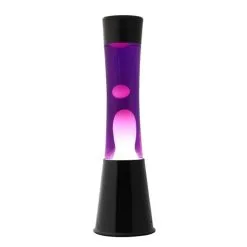 I-Total Lava Lamp Zwart 40 Cm Met Paars/Witte Vloeistof