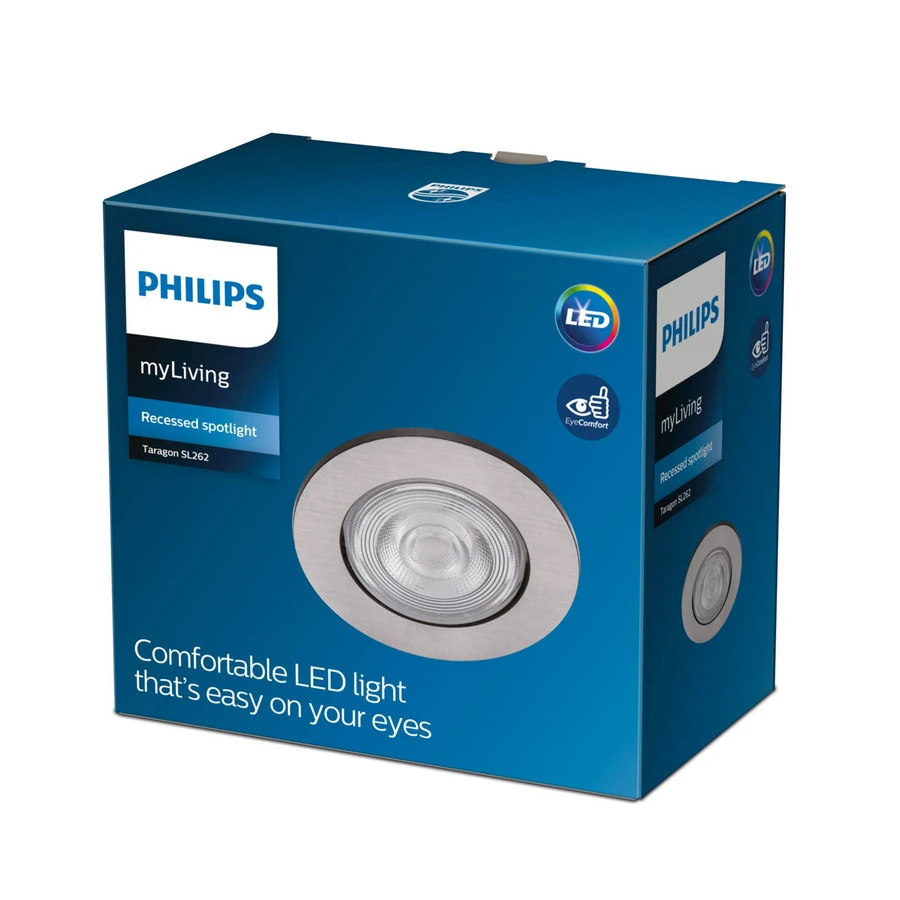 Philips Taragon Inbouwspot Nickel Rond 2700K - 345 Lumen 3 Philips Taragon Inbouwspot Nickel Rond 2700K - 345 Lumen