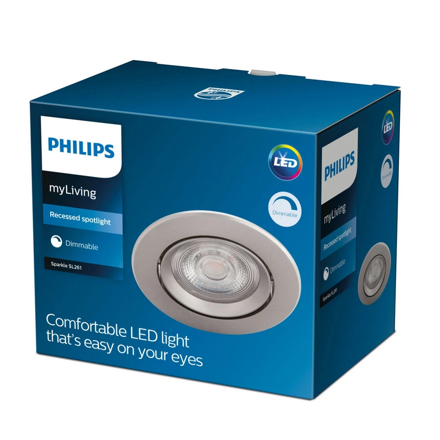 Philips Sparkle Lens Inbouwspot Nickel 5W - 2700K 3 Philips Sparkle Lens Inbouwspot Nickel 5W - 2700K