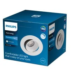 Philips Abrosa Inbouwspot Wit-Wit 9W - 2700K - IP44
