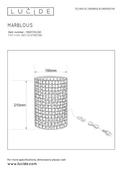 Lucide Extravaganza Marbelous Tafellamp 1x E14 Socket - Transparant 19 Lucide Extravaganza Marbelous Tafellamp 1x E14 Socket - Transparant -meubels winkel product 866700