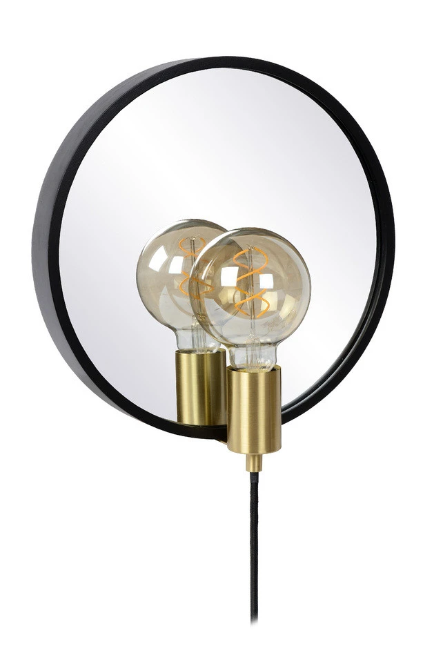 Lucide Reflex Spiegellamp Zwart 1x E27 Socket 4 Lucide Reflex Spiegellamp Zwart 1x E27 Socket - Afbeelding 2