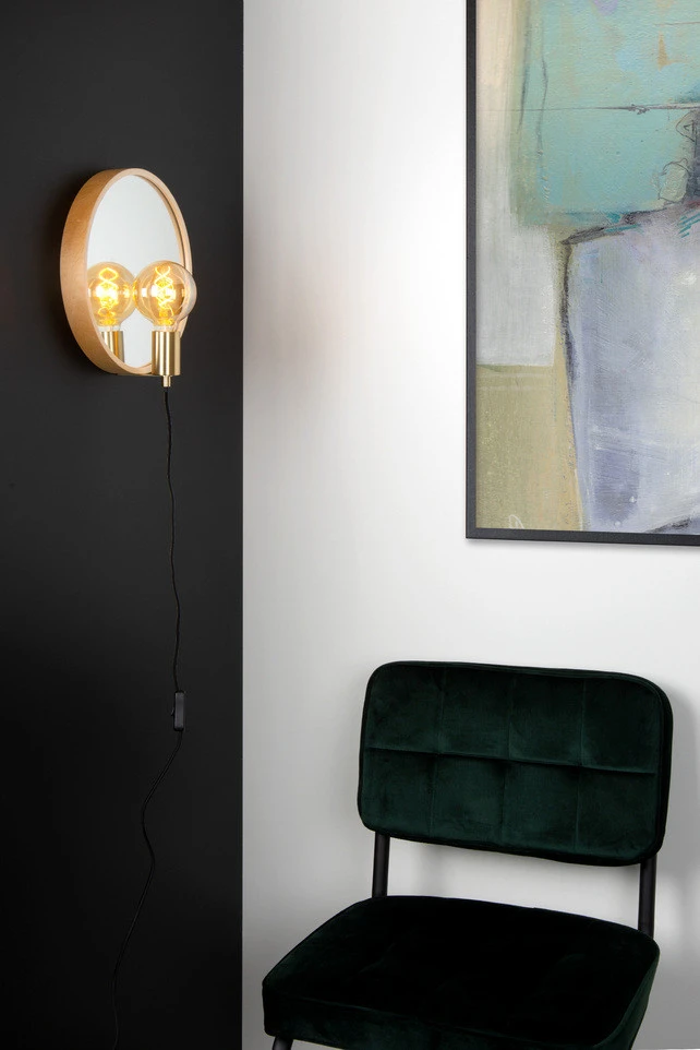 Lucide Reflex Spiegellamp Licht Hout 1x E27 Socket 5 Lucide Reflex Spiegellamp Licht Hout 1x E27 Socket - Afbeelding 3