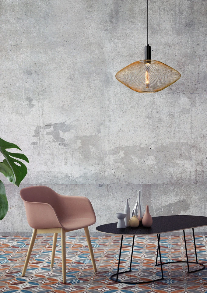 Lucide Mesh Hanglamp Mat Goud / Messing 1x E27 Socket - Diameter 45cm 4 Lucide Mesh Hanglamp Mat Goud / Messing 1x E27 Socket - Diameter 45cm - Afbeelding 2