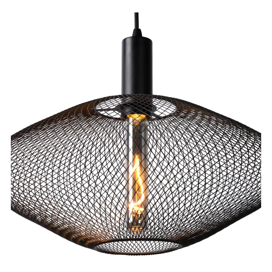 Lucide Mesh Hanglamp Zwart 1x E27 Socket - Diameter 45cm 8 Lucide Mesh Hanglamp Zwart 1x E27 Socket - Diameter 45cm - Afbeelding 6