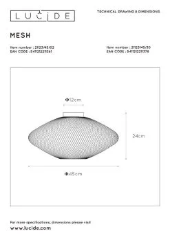 Lucide Mesh Plafondlamp Goud / Messing 1x E27 Socket - Diameter 45cm 13 Lucide Mesh Plafondlamp Goud / Messing 1x E27 Socket - Diameter 45cm -meubels winkel product 866824