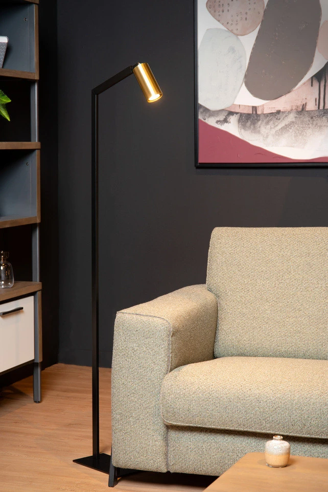 Lucide Sybil Vloerlamp Zwart/Messing 1x GU10 Socket 6 Lucide Sybil Vloerlamp Zwart/Messing 1x GU10 Socket - Afbeelding 4