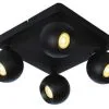 Lucide Favori Plafondspot Zwart 4x GU10 Socket - Vierkant -meubels winkel product 872047