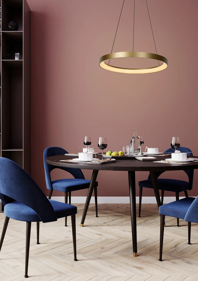 Lucide Vidal Hanglamp Mat Goud 58 Cm 48W Geintegreerde LED Dimbaar 5 Lucide Vidal Hanglamp Mat Goud 58 Cm 48W Geintegreerde LED Dimbaar - Afbeelding 3