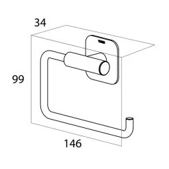 Tiger Colar Toiletrolhouder Zonder Klep Zwart - Zelfklevend -meubels winkel product 873696