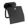 Wenko Orea Toiletrolhouder Met Klep RVS - Mat Zwart - Turbo-Loc