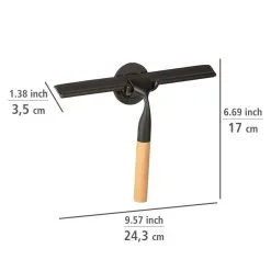 Wenko Bambusa Douchewisser Turbo-Loc Bamboe/Zwart -meubels winkel product 874260