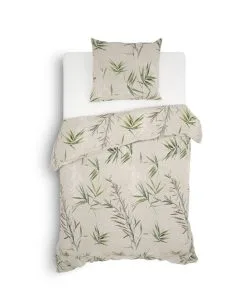 Heckettlane Dekbedovertrek Sami 140x220 Cm Flanel Natural|Green