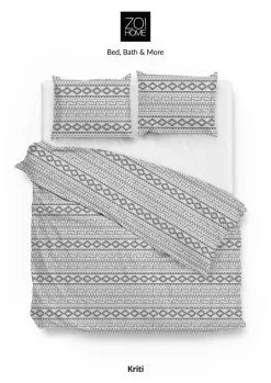 Zo! Home Zo!Home Dekbedovertrek Kriti Grijs 140x220 Cm Flanel