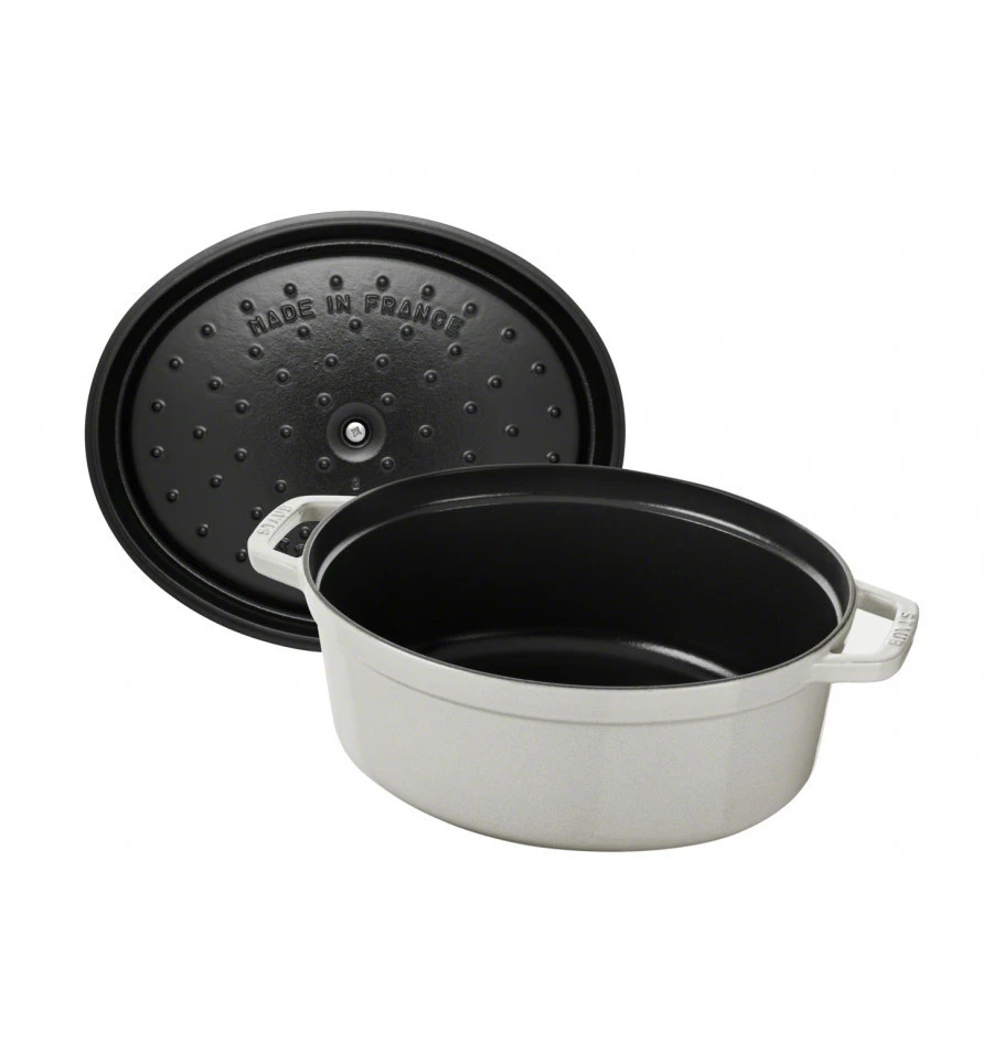 Staub Cocotte Ovaal 31cm Truffelwit - Gietijzer 5 Staub Cocotte Ovaal 31cm Truffelwit - Gietijzer - Afbeelding 3