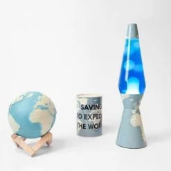 Fisura Lava Lamp White Lava 39.5 Cm Bullet World/Blauw -meubels winkel product 877767