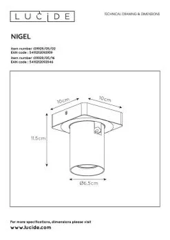 Lucide Nigel Plafondspot Zwart Staal 1x 5W GU10 Dim-to-warm Lamp 11 Lucide Nigel Plafondspot Zwart Staal 1x 5W GU10 Dim-to-warm Lamp -meubels winkel product 881883