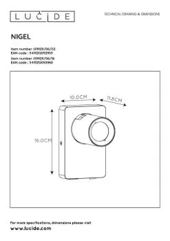 Lucide Nigel Wandspot Zwart Staal + USB 1x 5W GU10 Lamp 13 Lucide Nigel Wandspot Zwart Staal + USB 1x 5W GU10 Lamp -meubels winkel product 881889