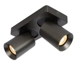 Lucide Nigel Plafondspot Zwart Staal 2x 5W GU10 Lamp -meubels winkel product 881893